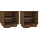 Maison Chic Dvo delni komplet Nočne omarice - Nočne mize medeno rjava 40x34x40 cm trdna borovina, (21687335) Cene