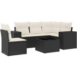 Maison Chic Seti vrtnega pohištva - Vrtna garnitura - Vrtni pohištvo set 6-delna z blazinami črna poli ratan, (21805328) | Shoptok.si
