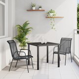 vidaXL 3-delni vrtni jedilni set črno Textilene in jeklo | Shoptok.si