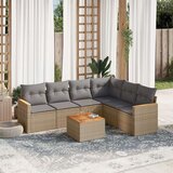  7-dijelni set vrtnih sofa s jastucima bež od poliratana | shoptok.hr