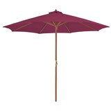  Zunanji senčnik z lesenim drogom 300 cm bordo rdeč | Shoptok.si