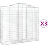 vidaXL Obokane gabion košare 3 kosi 200x50x180/200 cm pocinkano železo, (20758258) | Shoptok.si