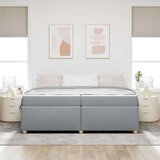  Konstrukcija postelje Svetlo siva 200 x 200 cm blago | Shoptok.si