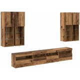  Set Zidnog TV Ormara s LED Osvjetljenjem Zidne 7 pcs Staro drvo | Eponuda.ba