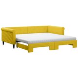  Dnevni krevet na razvlačenje s madracima žuti 100x200 cm baršun | shoptok.hr
