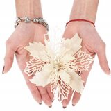  Božićni ukras “Božićna zvijezda” promjera 16 cm, bež | shoptok.hr