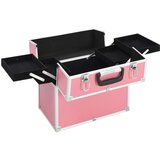 vidaXL Kovčeg za šminku 37 x 24 x 35 cm ružičasti aluminijski | shoptok.hr