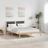  Krevetni okvir s tapiciranim uzglavljem Tamno siva 135 x 190 cm | shoptok.hr