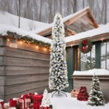  Mršava božićna jelka s 300 LEDs &amp Set kuglica &amp pahulje zeleni 240 cm Cijene