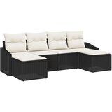 vidaXL Set za blagovanje u vrtu s jastučićima Crni Poli Ratan | shoptok.hr