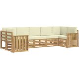 Set vanjskih sofa 7 pcs Bijela i krem 304 x 128,5 x 73 cm | shoptok.hr