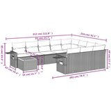  11-dijelni set vrtnih sofa od poliratana s jastucima crni | shoptok.hr