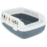 Pijesak WC posoda za mačke Delio z robom 35×20×48 cm sivo/bela | Shoptok.si
