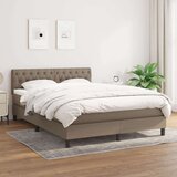  Box spring postelja z vzmetnico taupe 140x190 cm blago Cene