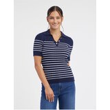 Orsay Dark Blue Women Striped Knitted Polo T-Shirt - Women Cijene