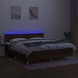  Box spring postelja z vzmetnico LED temno rjava 180x200cm blago, (20899398) | Shoptok.si