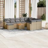 Maison Chic Seti vrtnega pohištva - Vrtna garnitura - Vrtni pohištvo set 11-delna z blazinami bež poli ratan, (21809797) | Shoptok.si