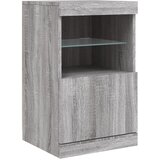  Komoda s LED svjetlima boja sivog hrasta 123x37x67 cm Siva | shoptok.hr