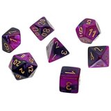 Chessex kockice - gemini - polyhedral mini - black-purple & gold (7) Cene