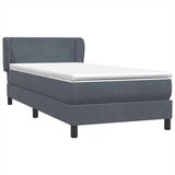 Box spring krevet s madracem tamnosivi 90x220 cm baršunasti | shoptok.hr