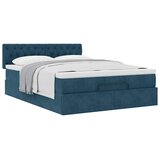  Ottoman krevet s madracem tamnoplavi 140x200 cm baršun | shoptok.hr