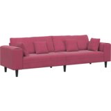  Žametni kavč z blazino Vinorodna rdeča 208 cm Žamet | Shoptok.si