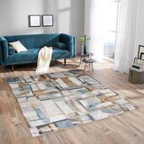 Dieter Knoll TKANA PREPROGA 160/230 cm tkano modra, krem barve | Shoptok.si