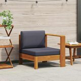  Srednja sofa s 1 naslonom za ruke tamnosiva od bagremovog drva | shoptok.hr