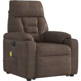  Električni masažni naslanjač rjava mikrovlakna, (22123195) | Shoptok.si
