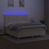 Krevet box spring s madracem LED krem 180x200 cm od tkanine | shoptok.hr