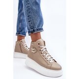 Boto Women's High-Top Zipper Sneakers Beige Katerin | shoptok.hr
