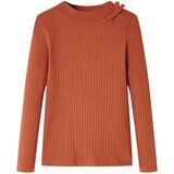 vidaXL Otroška majica z dolgimi rokavi konjak 104 | Shoptok.si