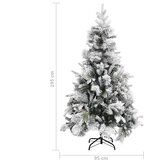  Božićno drvce sa snijegom i šiškama 195 cm PVC i PE | shoptok.hr