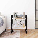 vidaXL knjižna omara 2-nadstropna bela 80x30x70 cm trdna borovina | Shoptok.si