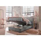 MID.YOU POSTELJA Z VZMETNICO 140 cm x 200 cm , tekstil, leseni material antracit | Shoptok.si