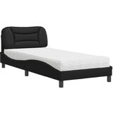  The Living Store Postelja z vzmetnico črna 90x200 cm umetno usnje - Postelja, (21496892) | Shoptok.si