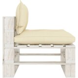  Srednja vrtna sofa od paleta s krem jastucima drvena | shoptok.hr