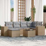 vidaXL 7-dijelni set vrtnih sofa od poliratana s jastucima bež | shoptok.hr