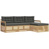  Set vanjskih sofa 4 pcs Bijela i antracit Poliester | shoptok.hr