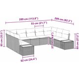  Sjedeća garnitura za vrt 9 kom. Bež Poli ratan 289 x 209 x 69 cm | Shoptok.si