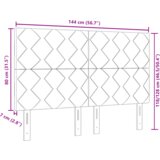  LED vzglavje z LED lučmi Geometrični Črna 144 cm Žamet, (5000043984) | Shoptok.si