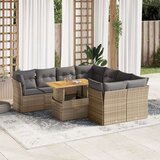 vidaXL 9-dijelni set vrtnih sofa s jastucima bež od poliratana | shoptok.hr