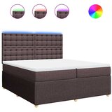  Krevet s oprugama i madracem tamnosmeđi 200x200 cm od tkanine | shoptok.hr