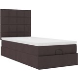 vidaXL Otomanski posteljni okvir z vzmetnico rjav 100x200 cm blago | Shoptok.si