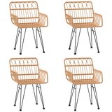  5-dijelni vrtni blagovaonski set od poliratana Smeđa Dužina stola 140 cm | Shoptok.si