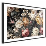 Plakat Colorful Flowers on a Black Background 60x40 Crni okvir s margom | shoptok.hr