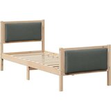  Konstrukcija postelje z vzglavjem Temno siva 75 x 190 cm blago, (5000084668) | Shoptok.si
