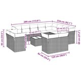  13-dijelni set vrtnih sofa poliratan s jastucima svijetlosivi | shoptok.hr