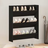  Zidni ormarić za cipele crni 80 x 18 x 90 cm konstruirano drvo | shoptok.hr