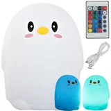  RGB akumulatorska mehka otroška lučka touch 1200mAh USB pingvin + daljinec